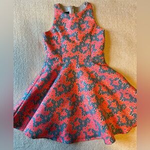 Un Deux Trois Fit & Flair Floral Dress, Girls Sz 8.